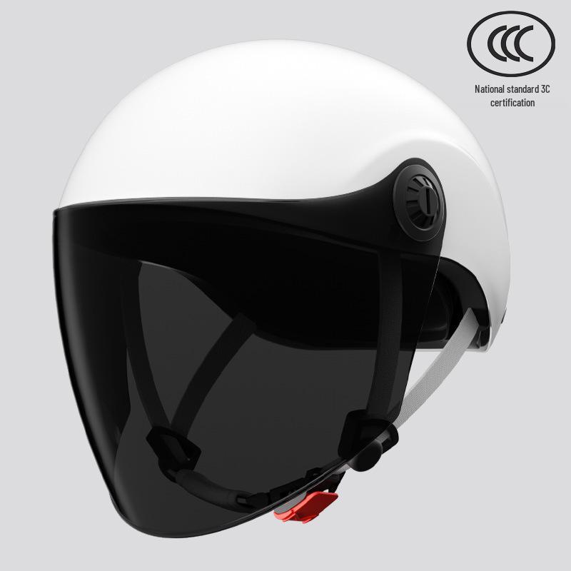 GB 3C Certified Unisex Electric Vehicle Helmet - Summer & All-Season Motorcycle Safety Half Helmet
