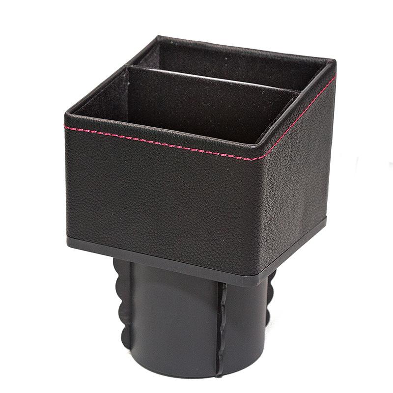 

Car Center Control Storage Box PU leather Square Container phone Holder Console Pocket Organizer key Coin Collector