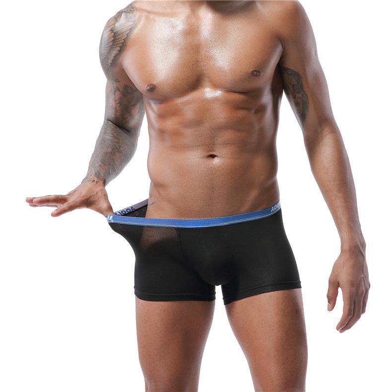 Męskie bokserki z modalu w jednolitym kolorze z podwójną warstwą w kształcie litery U