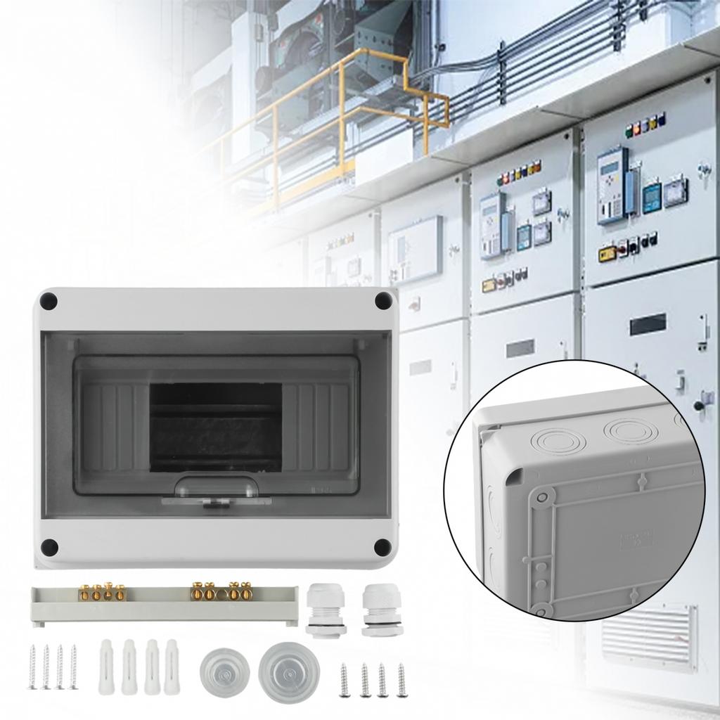 Outdoor Waterproof Distribution Box Surface-Mounted 1Row 8 Modules IP65 Fuse Box