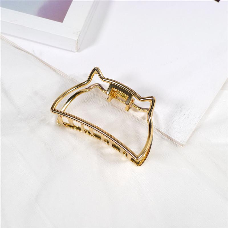 New Women Elegant Gold Hollow Geometric Metal Hair Claw Vintage Crab Hair Clips Headband Hairpin Fashion Hair Accessories