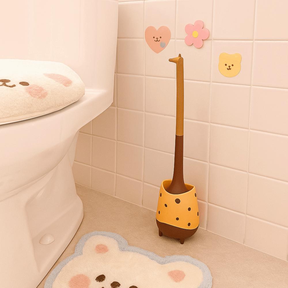Cartoon Toilet Brush Plastic Toilet Plunger Cute Toilet Cleaning Brush Hotel