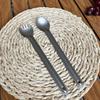 2 Piece Ultralight Camping Spoon Fork Set Long Handle Travel Flatware Set  Kitchen