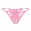 Lace Low-Waist Open Crotch Panties - Ultra-Thin Transparent Mesh Thong for Women