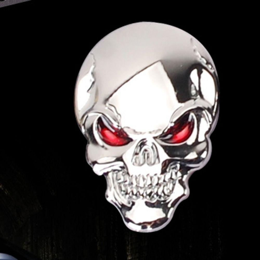 Zinc Zinc Zinc Alloy 3d Metal Skull Car Sticker Skull Skeleton 3d Metal Skull Emblem Badge  Car Decoration