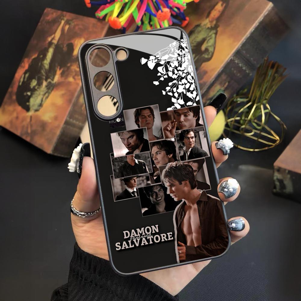 

The Vampire Diaries Damon Phone Case for Samsung Galaxy S24 S23 S22 S21 S20 A24 A34 A54 A53 Note20 M54 Fe Ultra Plus Glass Samsung s23