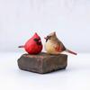 Yousheng Small Bird Figurine, Hand Carved Texture Resin Wildlife Bird Statue, Rustic Miniature Animal Ornament for Home Desk, Office Decor