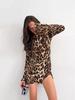 2024 European & American Women's Leopard Print High-Waisted Long-Sleeve Dress - Autumn/Winter Collection