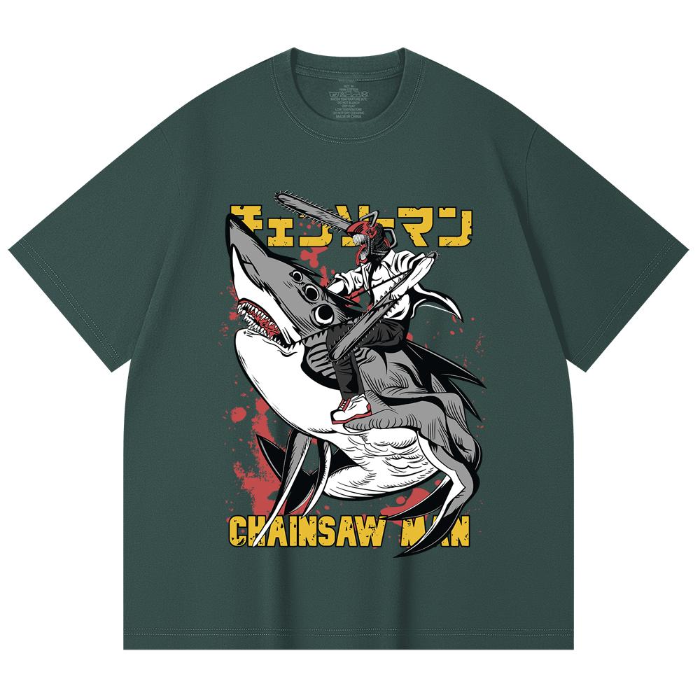 230 Gsm 100% Cotton Chainsaw Man V43 Denji Print Unisex Heavy Cotton T Shirt