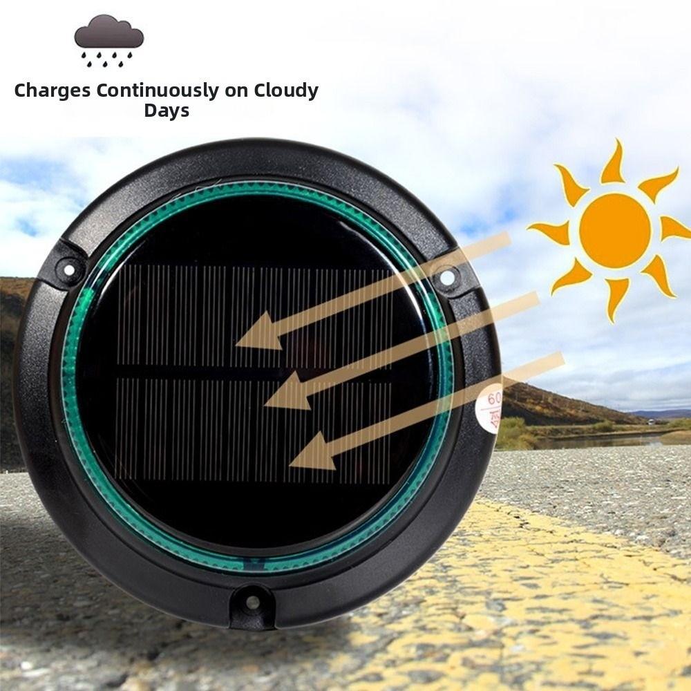 Rotating Flashing Night Warning Light Solar Powered Warning Strobe Light Car Roof