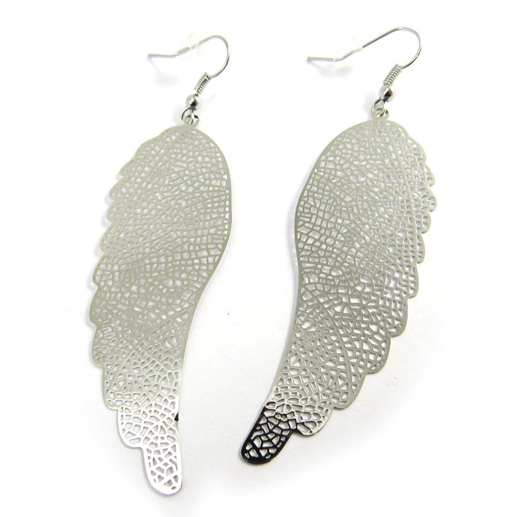 Les Trésors De Lily [N3151] - Designer Earrings 'Les Ailes d'Ange' Silver