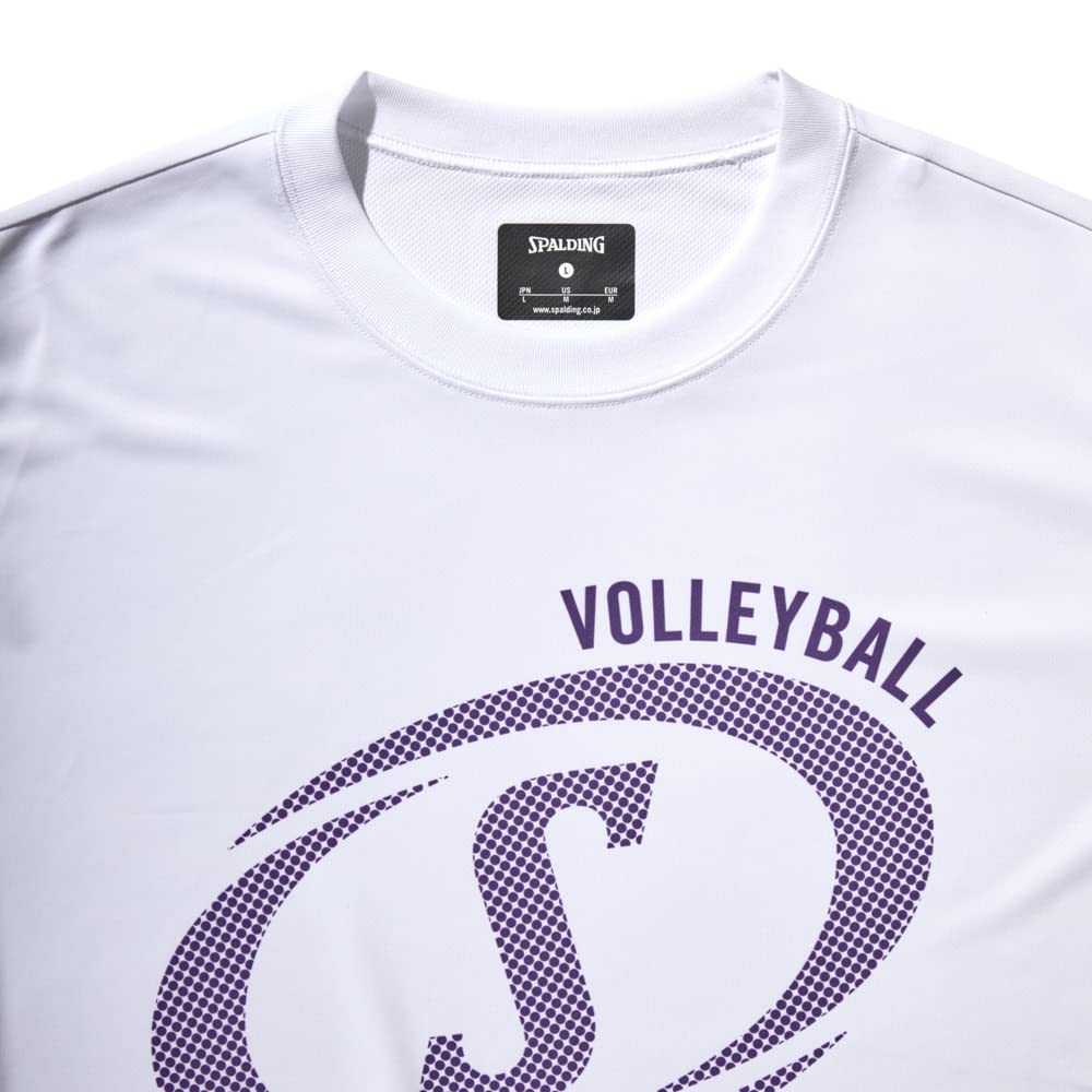 Spalding Volleyball Long Sleeve T-Shirt, Fast Fit, Size S (SMT22183V), White, Large