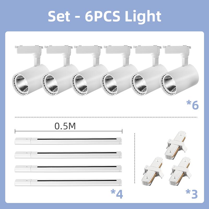 LED Track Light Set COB Track Lamp Rail Lighting for 20/30/40W Home Spotlight Indoor Clothing Shop Store Bedroom Lamp Fixture