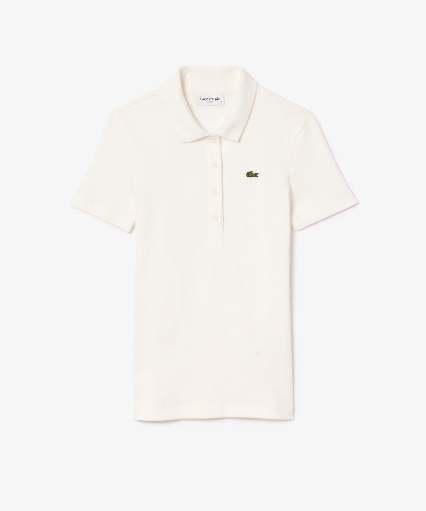 LACOSTE Women'S Slim Fit Rib Knit Polo Shirt Df5377-56G 70V