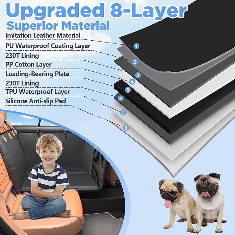 Scratch-Resistant Dog Seat Cover: Waterproof Car Pet Mat with Hard Bottom Extension