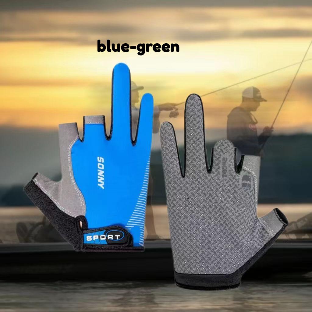 

Спортивные перчатки для верховой езды для мужчин и женщин, тонкие солнцезащитные перчатки для лета на открытом воздухе с половиной пальцев One Size синий/серый