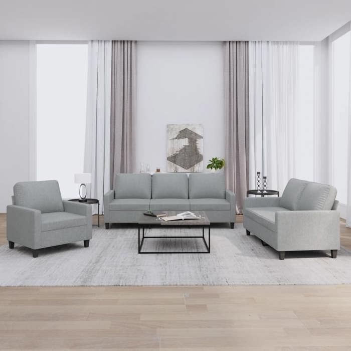 VidaXL Ensemble de Canapés avec Coussins 3 pcs, Canapés avec Accoudoirs et Dossier, Ensemble de Meubles, Mobilier de Salon, 3201428