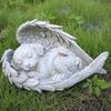 1Pc Angel Cat and Dog Handicrafts Ornaments, Resin Handicrafts, Garden Design Decoration Angel Cats and Dogs