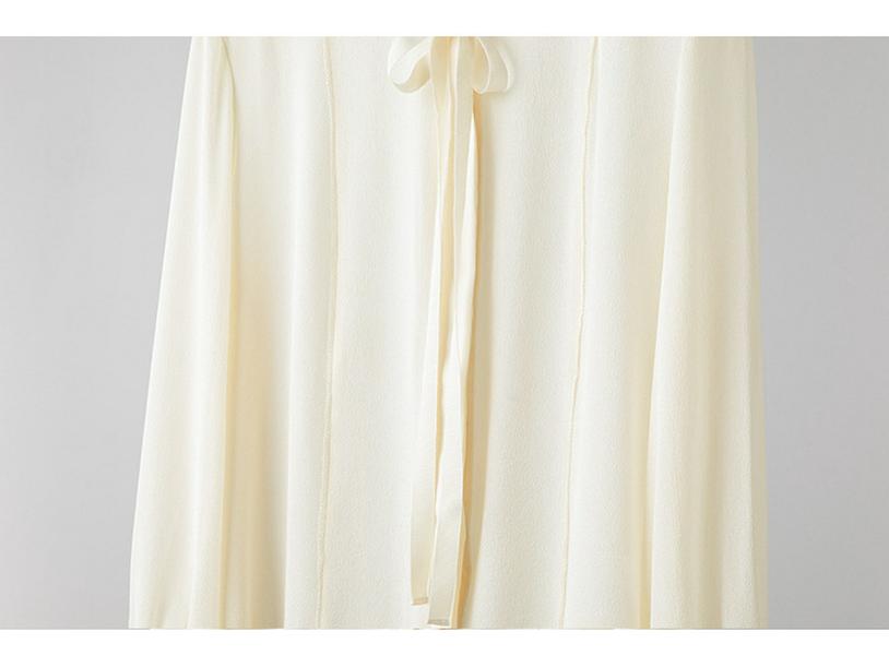 Women's Spring Silk Ribbon Shirt: Mulberry Silk French-Style Long Sleeve Top