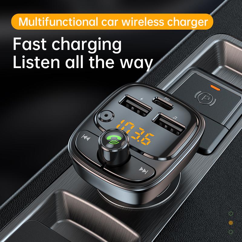 

T02 PD 24W Bluetooth-compatible Car Charger MP3 Player Multifunction Car Charger Adapter with 2USB,Type-C Ports Type A