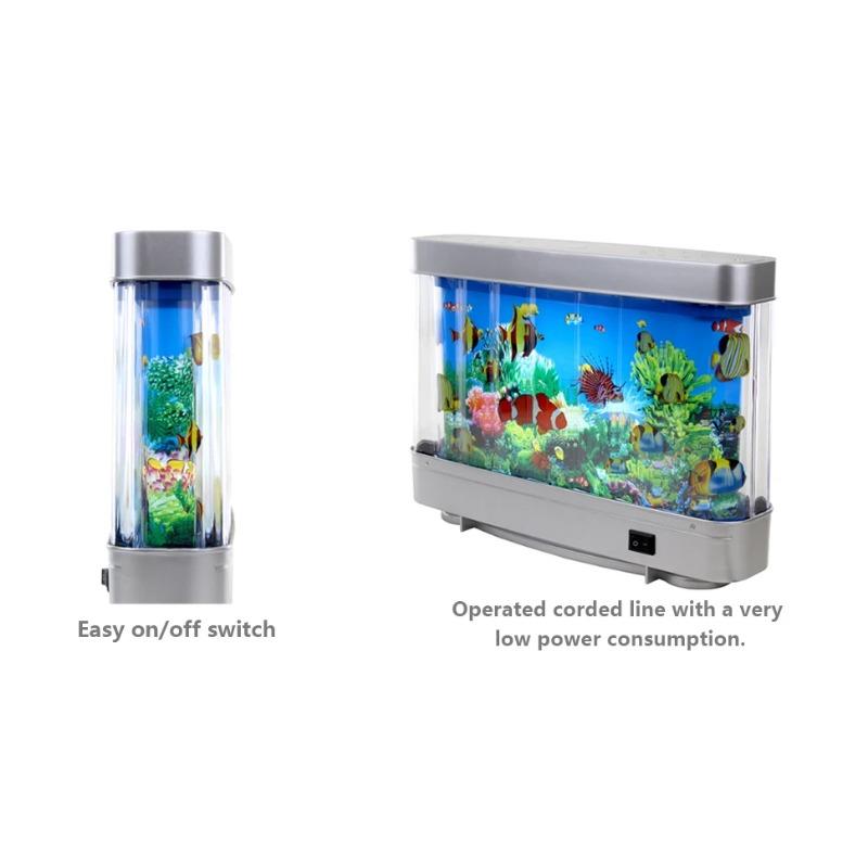 Akwarium Akwarium Dekoracyjne Nocne Światło Wirtualny Ocean Dynamiczny Led Lampa Stołowa Dekoracja Domu Pokój Słodka Mała Lampa Rybna