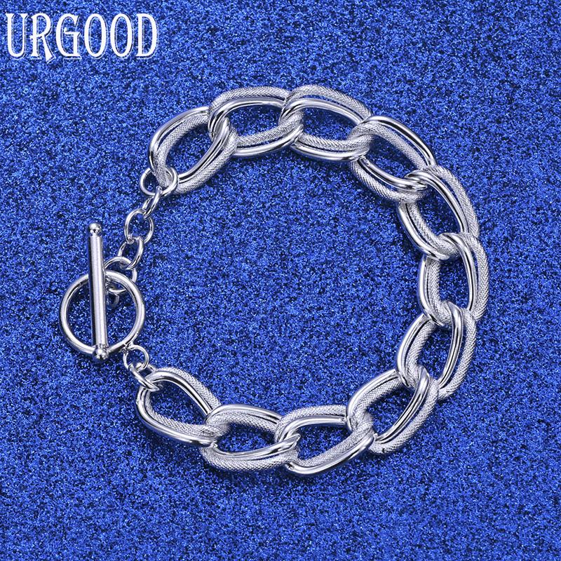 925 Sterling Silver Circle Bracelet Fashion Jewelry