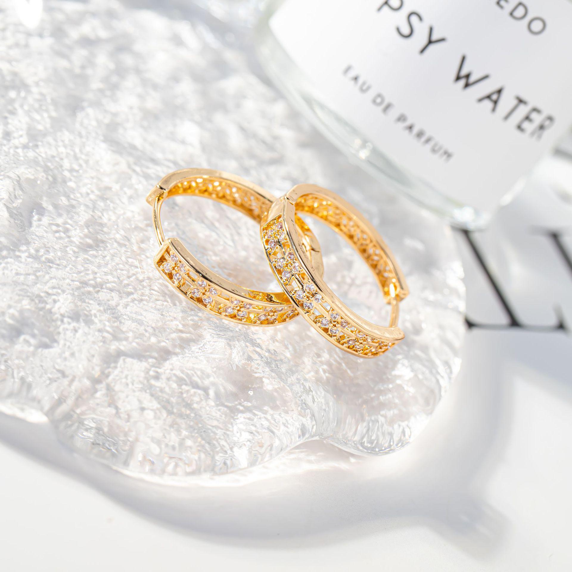 Chic Luxury Four-Leaf Clover Earrings with Colored Diamond Inlay - Niche Design Women s Accessories