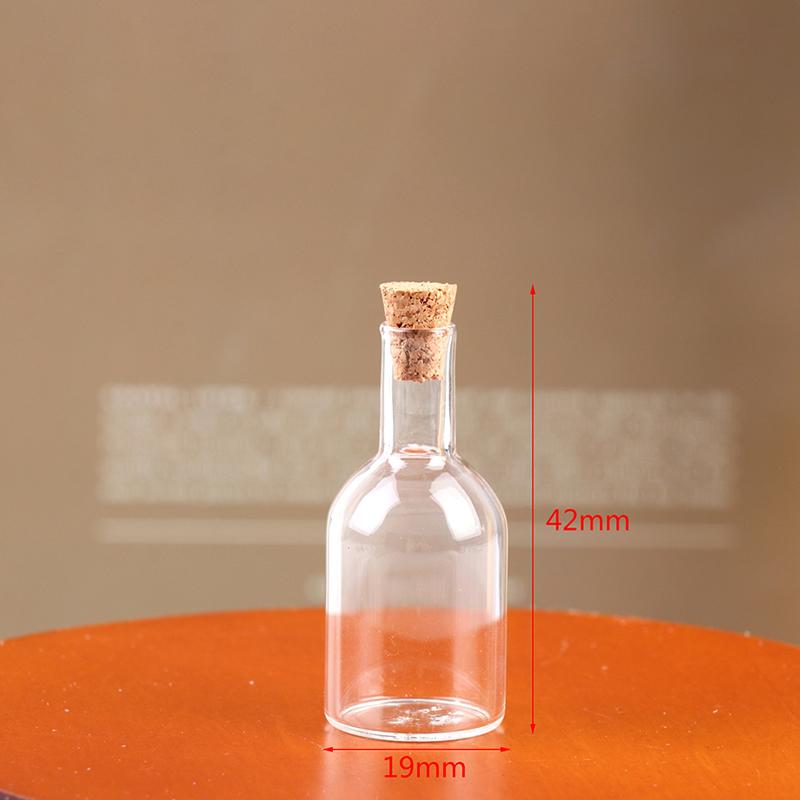 1/2/3/10PCS 1:12 Dollhouse Miniature Mini Glass Bottle Cork Cover Tiny Jar Vials Model Doll House Decoration Accessories