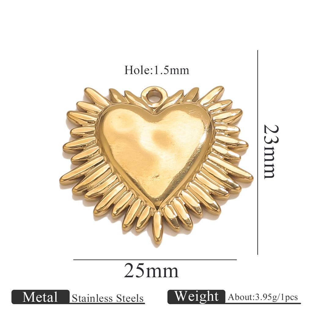 Yori 5PCS Stainless Steel Fashion Sun Love Heart Pendant Bracelet Necklace DIY Accessories Waterproof Wholesale