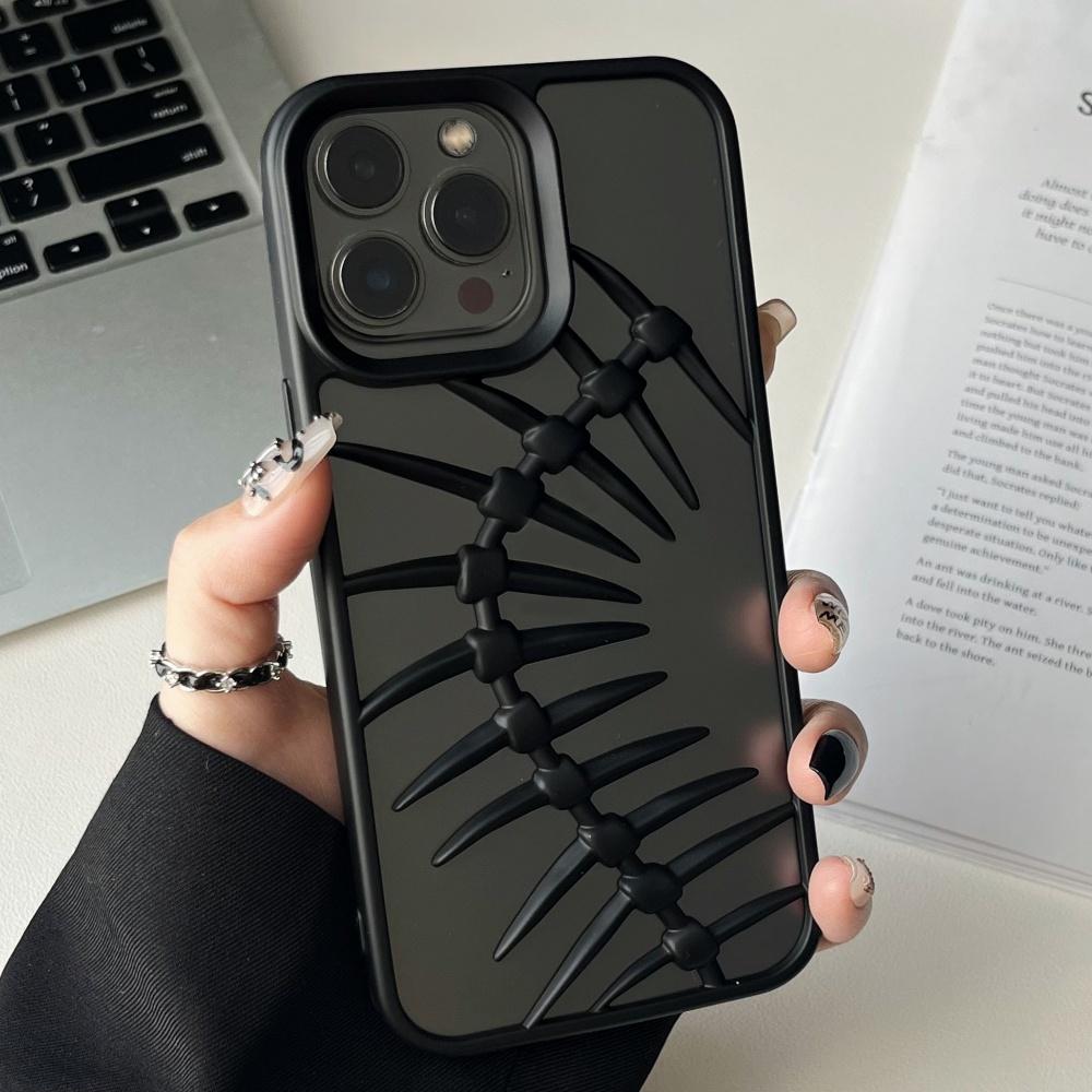 Pokovený Dutý 3D Kovový Vzor Rybí Kosti Pouzdro pro Odvod Tepla Pro iPhone 16 15 14 13 12 11 Pro Max Prodyšný Chladící Nárazuvzdorný Kryt