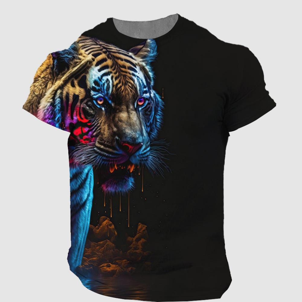 Vintage 3D Animal Men's Clothing Summer Breathable Men's T-Shirt Hip Hop Fashion Men Top Trend O-Neck Men Short Sleeve