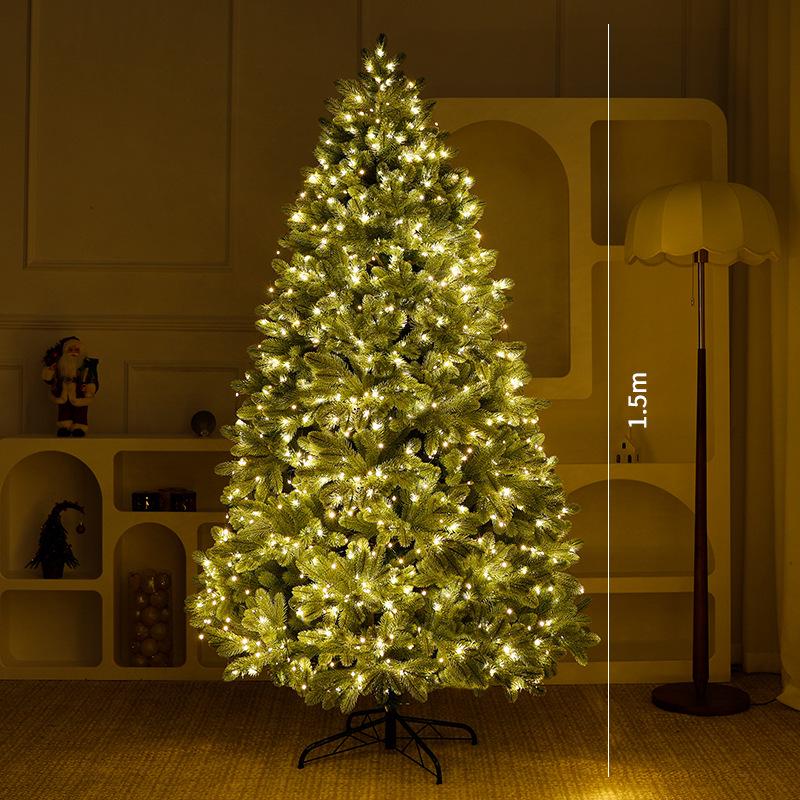 Automatic Pure PE Christmas Tree with Handmade Ornaments for DIY Home Décor