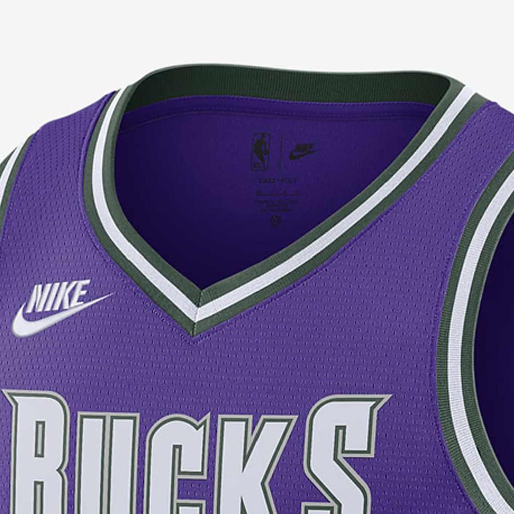 Nike NBA Quick-Dry Sports Basketball Jersey SW Fan Edition Milwaukee Bucks Holiday 21 Men Jersey Purple DO9450-505