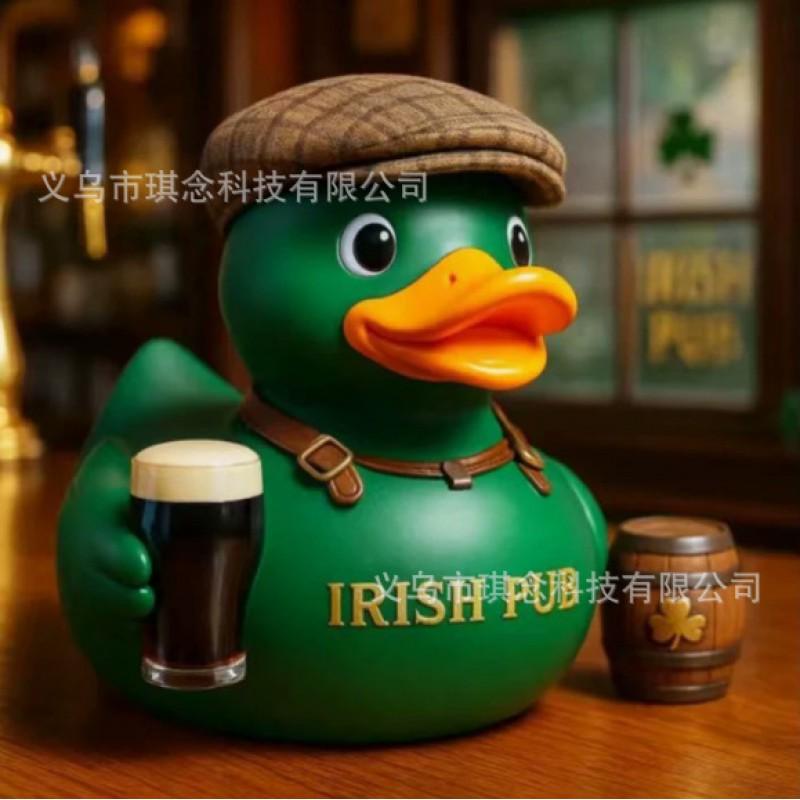 Resin Duck Figurine Decorative Statue Home Desktop Ornament USA 250th Anniversary Edition Creative Gift