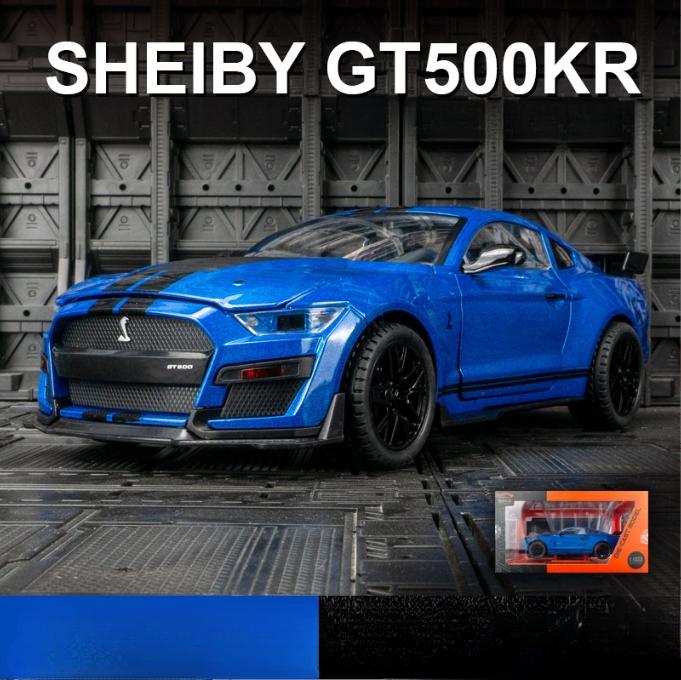 Large 1:18 Ford Mustang GT500 Miniatures Alloy Diecast Metal Vehicle Model Collectibles Sound Light Toys Car Gifts For Kids Boys