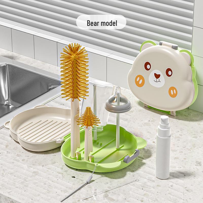 Tragbares Silikon-Babyflaschen- und Sauger-Reinigungsbürsten-Set