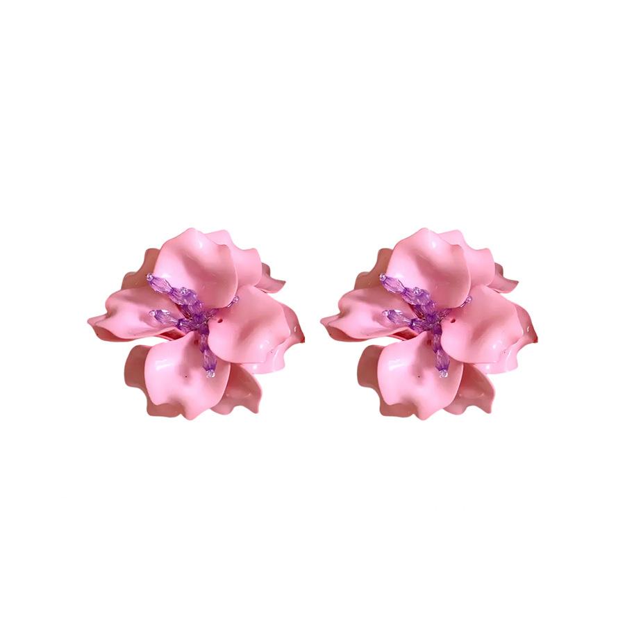 Silver Needle Acrylic Three-dimensional Flower Earrings Female Mori Small Fresh Cute Sweet Earrings Seaside Holiday Earrings