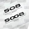 VZQR9 Autoaufkleber für Peugeot 208 308 408 508 2008 3008 4008 5008 Glänzend Schwarz Heckklappen-Emblem Metall 3D-Aufkleber Karosserie-Aufkleber Dekor