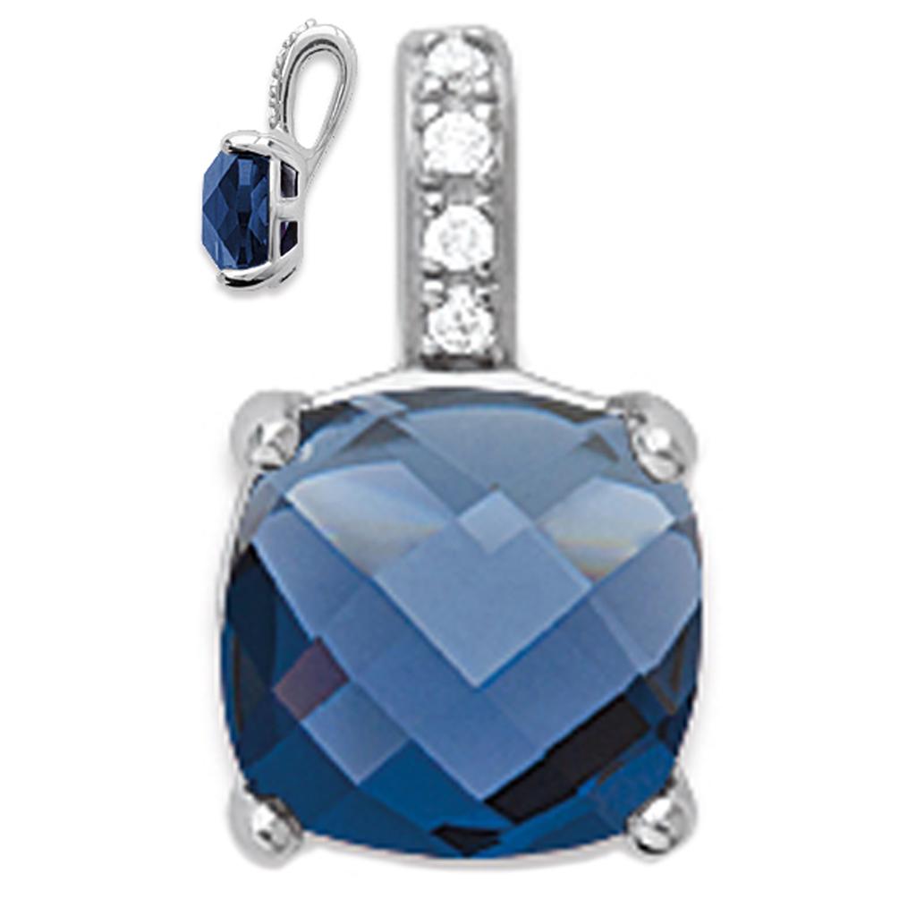 Les Trésors De Lily [Q0568] - Silver Pendant 'Sissi' Blue White Silver (rhodium-plated) - 15x9 Mm