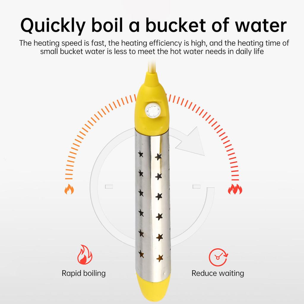 2500W Tankless Water Heater Electric with Auto Off Anti Scald Stainless Steel Protective Guard Indicator Light Portable