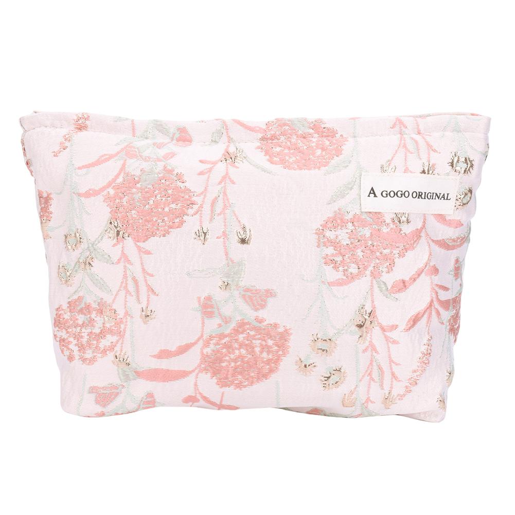

Floral Cosmetic Bag Large Capacity Catton Cosmetic Storage Bag for Female Travel розовый