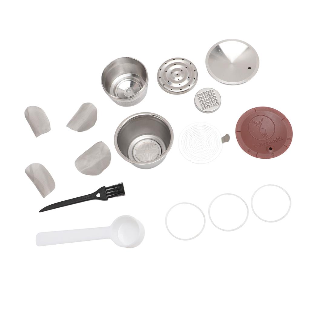 Stainless Steel Coffee Capsule Easy to Clean Silicone Lid Portable Multifunctional for Home Office