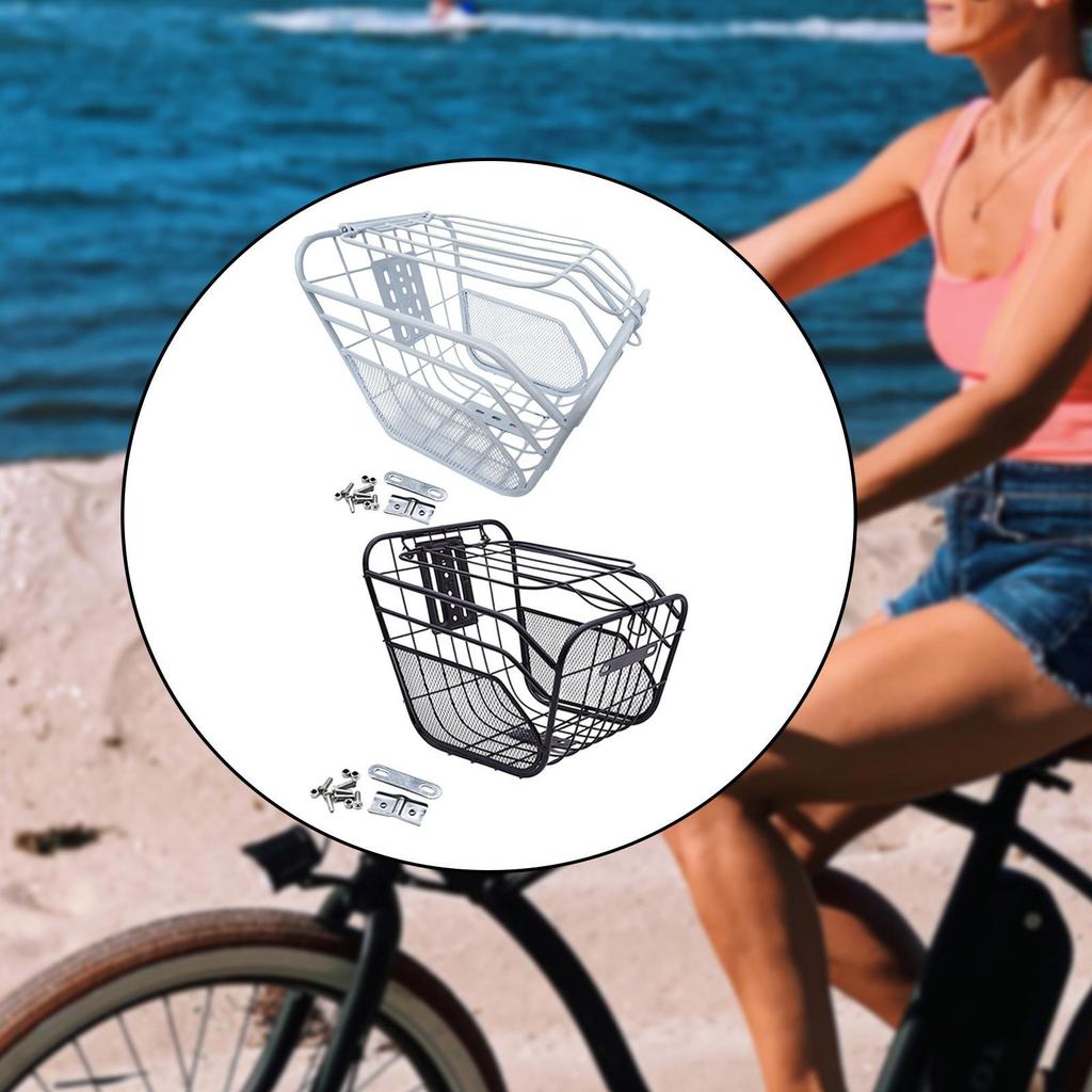 Basket Capacity Metal with Lid Easy Installation Suitable for Shopping Camping Picnic Commuting