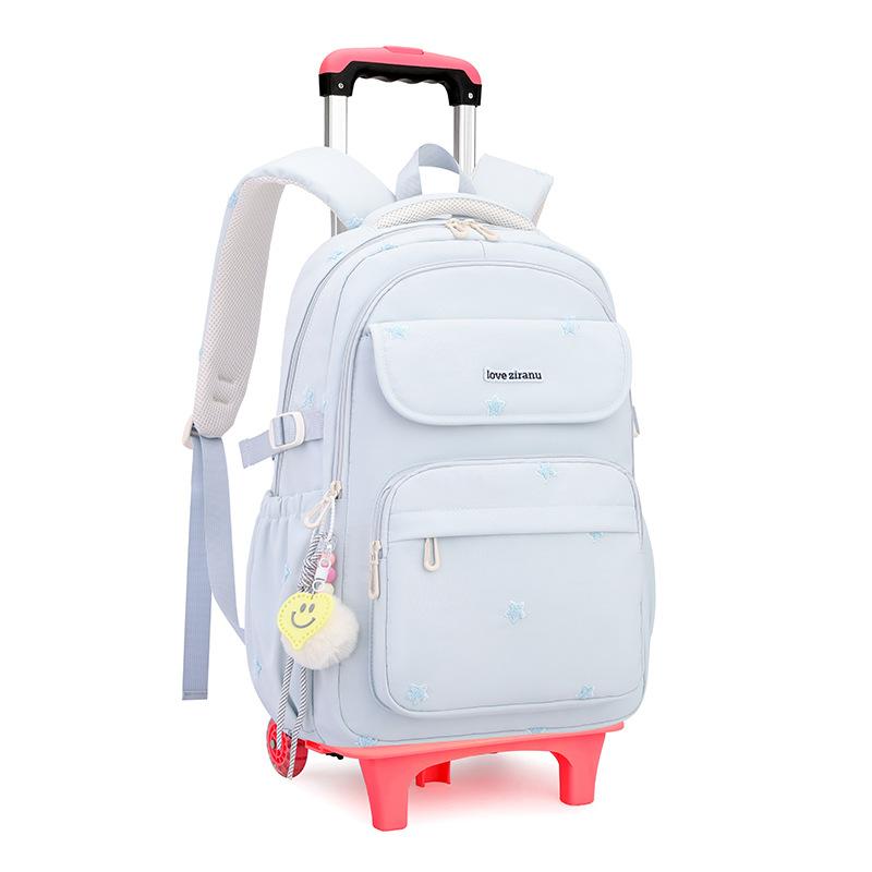 Zaino Scolastico per Bambine Borsa Scolastica con Trolley e Ruote Zaino a Ruote per Studenti Borsa per Libri per Bambini Zaini con Ruote