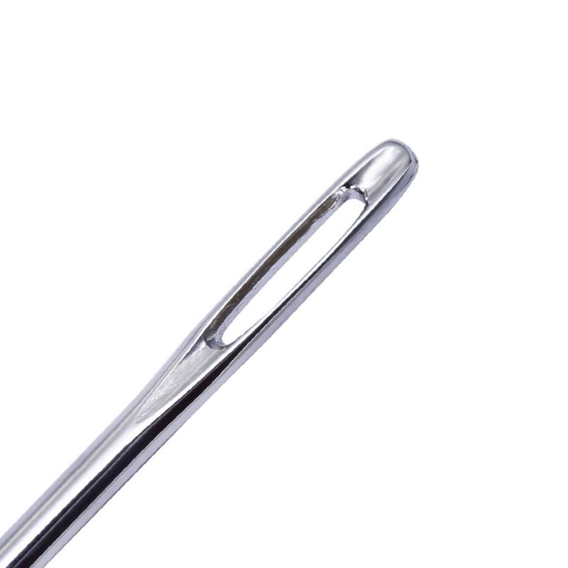 20pcs Leather Crafts Sewing Needle Metal Silver Color Yarn Knitting Needle DIY