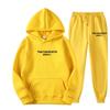 Independent Station Europe and the United States popular women's clothing letter printing hooded sweater fashion casual hair grabbing trousers set