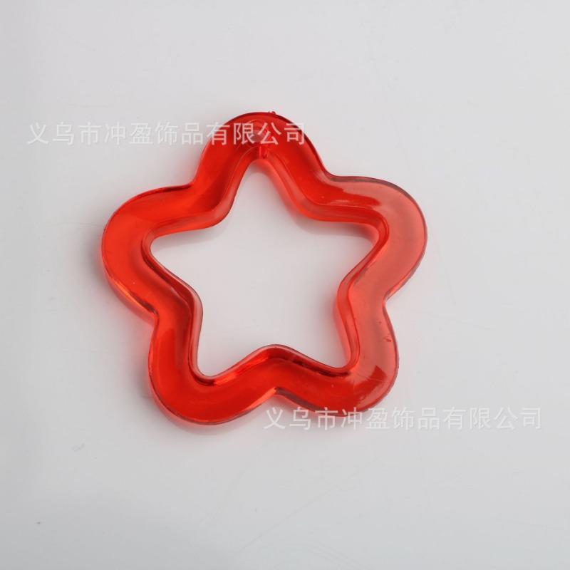 Colorful Transparent Hollow Five-pointed Star Hanging Hole Acrylic Five-pointed Star DIY Keychain Pendant Accessories Accessories Materials