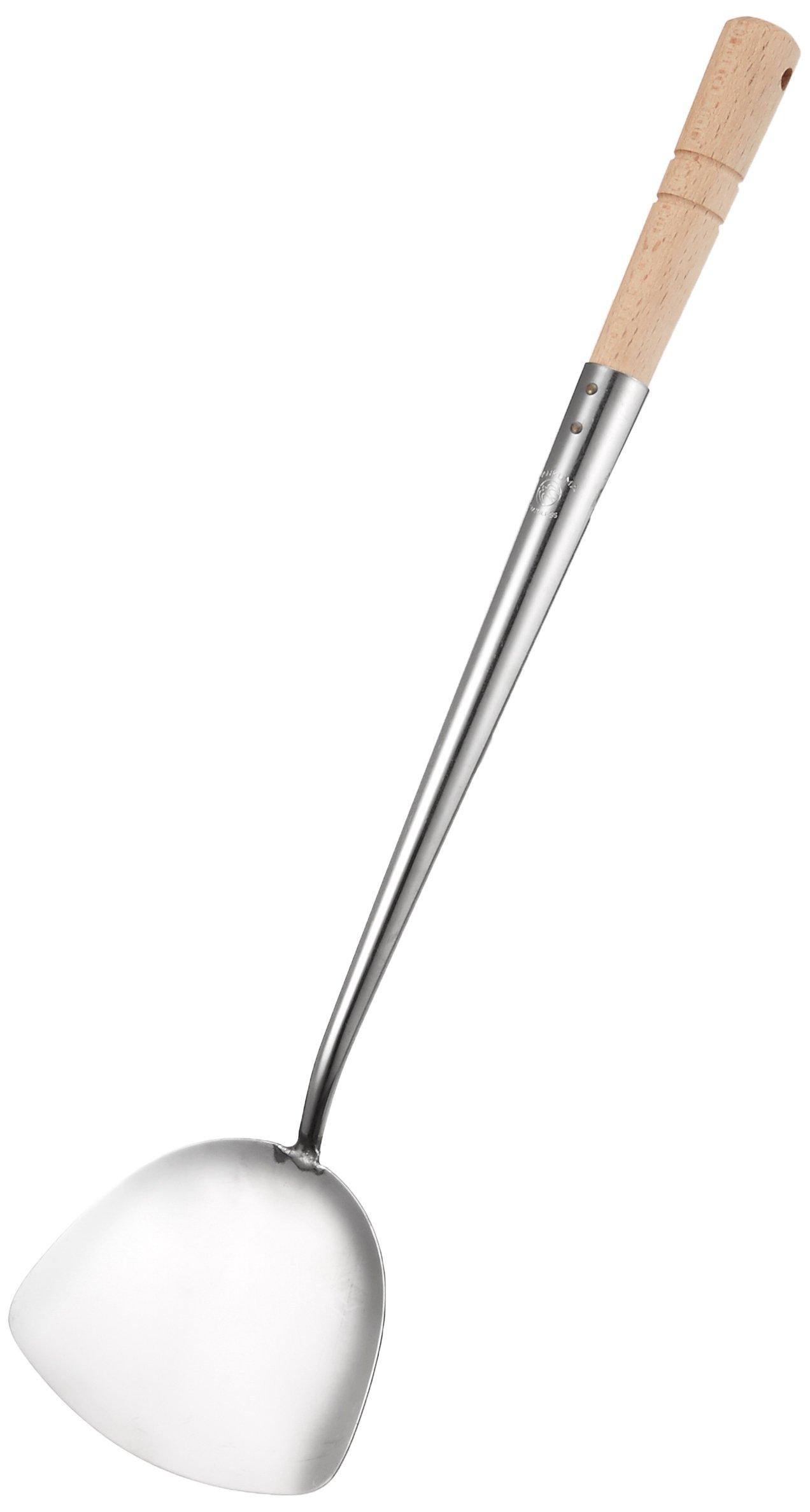Kanda Kan Stainless Steel Made in Wooden Commercial Chinese 000421 Spatula, Mini, Japan, Handle, Use, Style,