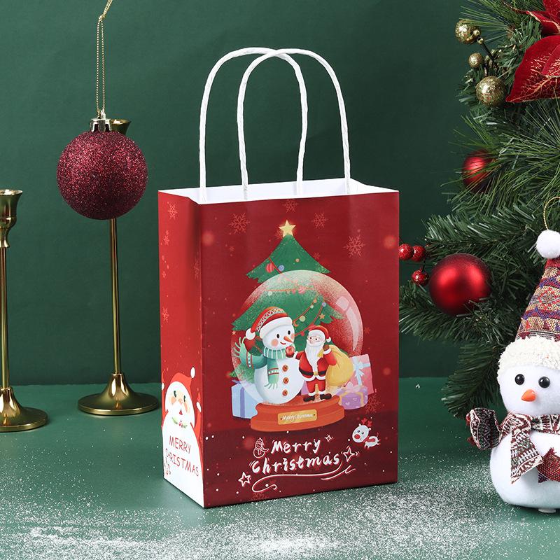 Weihnachtsgeschenktüte Heiligabend Süßigkeiten Keksverpackung Kreative Frohe Weihnachten Papiertüten Kraftpapier Geschenktüte