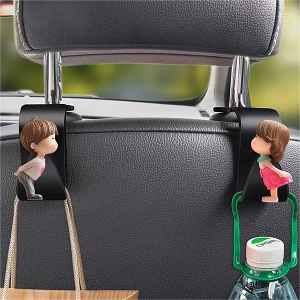 

Car Seat Hooks, Headrest Hooks, Car Hooks, Cute Character Headrest Hooks, Set of 2, чёрный